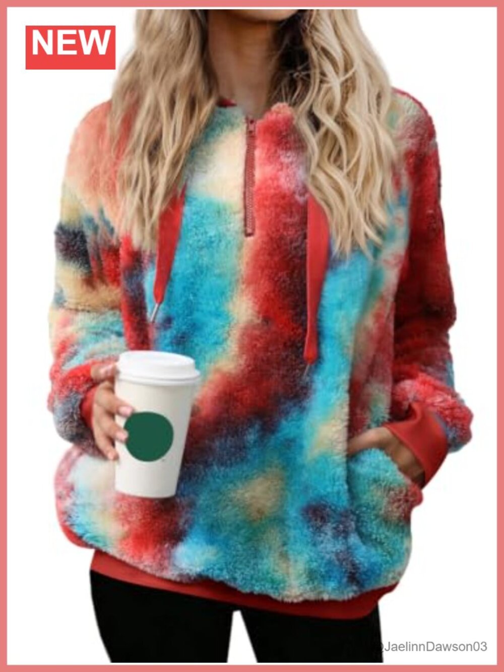 Womens Sherpa Pullover Oversized Fuzzy Hoodie Fleece Sweatshirt 1/4 Zip